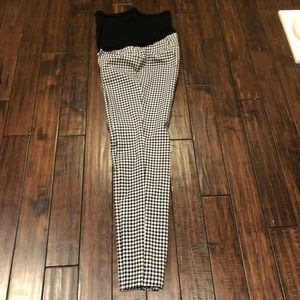 Gingham maternity ankle pant